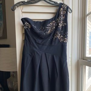Black one-shoulder cocktail dress